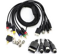 whiteeeen 4 in 1 RGB Sync Video Audio RCA Cable for Sega Mega Drive MD1 MD2 Genesis Saturn DC Dreamcast SS RGBS Cord 6FT