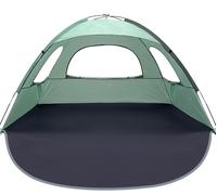 WhiteFang Beach Tent Anti-UV Portable Sun Shade Shelter for 3 Person, Extendable Floor with 3 Ventilating Mesh Windows Plus Carrying Bag, Stakes and Guy Lines (Mint Green)