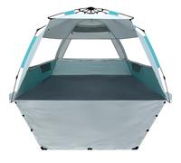 WhiteFang Deluxe XL Pop Up Beach Tent Sun Shade Shelter for 3-4 Person, UV Protection, Extendable Floor with 3 Ventilating Windows Plus Carrying Bag, Stakes, and Guy Lines (Mint Beige)