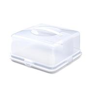 Whitefruze Plastic Cake Box Square Storage Carrier Container, Lockable Lid Cover