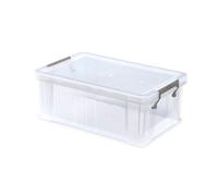 Whitefurze 10L Clear Stacking Storage Box With Clip Lock Lid Storage 40X26X15Cm