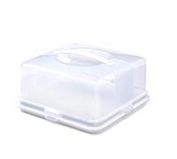 Whitefurze 2 Pack Square Cake Box, 33 x 33 x 16.5cm, Basic, Clip-On, Plastic, Not Microwave Safe