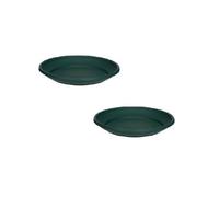 Whitefurze 2 X 20Cm Plant Pot Saucer Small Venetian Green Colour Plastic Plant Saucer Dish