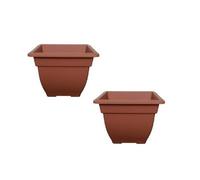 Whitefurze 2 X 38Cm Square Bell Planter Terracotta
