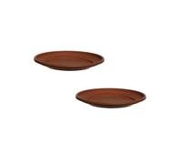 Whitefurze 2 X 43Cm Plant Pot Saucer Large Venetian Terracotta Colour Plastic Plant Saucer Dish