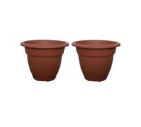 Whitefurze 2 X 45Cm Terracotta Colour Round Bell Plant Pot Flower Planter Plastic