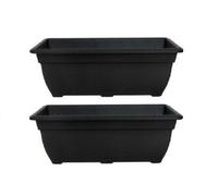 Whitefurze 2 X Black Bell Trough Planter 50Cm