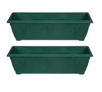 Whitefurze 2 X Large Venetian Patio Planter Trough Plant Pot 60Cm Plastic Green Colour Pot