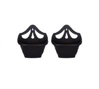 Whitefurze 2 X Small 31Cm Venetian Wall Planter Basket Garden Pot Plastic Black Colour