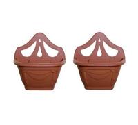 Whitefurze 2 X Small 31Cm Venetian Wall Planter Basket Garden Pot Plastic Terracotta Colour