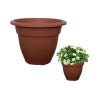 Whitefurze 20Cm Terracotta Colour Round Bell Plant Pot Flower Planter Plastic Garden Pot