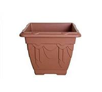 Whitefurze 22Cm Square Venetian Pot Decorative Plastic Garden Flower Planter Terracotta