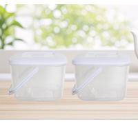 Whitefurze 2X 6L Food Storage Container & Handle Kitchen Canister Clear Dry Food Storage Tub