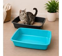 Whitefurze 2X Large Cat Litter Tray Plastic Pet Toilet Kitten Rabbit Training Liter Box 45.5Cm