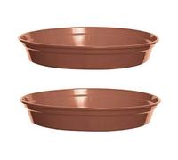 Whitefurze 2X Plastic Plant Pot Saucer 19Cm Terracotta Colour For 7 Or 8 Inch Pot