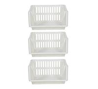 Whitefurze 3 Tier Stacking Baskets Storage, Cream, 35 x 12 x 34 cm