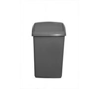 Whitefurze 30 Litre Plastic Swing Top Bin, Silver, 15.75 x 12.28 x 10.24 cm
