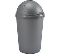 Whitefurze 30 litres Bullet Bin And Lid Waste Management Office Home New, Silver, 30 x 20 x 20 cm