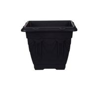 Whitefurze 30Cm Square Venetian Pot Decorative Plastic Garden Flower Planter Black