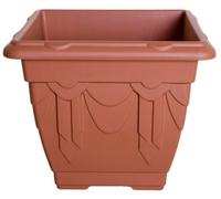 Whitefurze 30Cm Square Venetian Pot Decorative Plastic Garden Flower Planter Terracotta