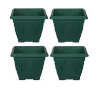 Whitefurze 4 X 30Cm Square Venetian Pot Decorative Plastic Garden Flower Planter Green