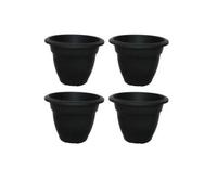 Whitefurze 4 X 38Cm Black Colour Round Bell Plant Pot Flower Planter Plastic Garden Pot