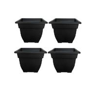Whitefurze 4 X 38Cm Square Bell Planter Black