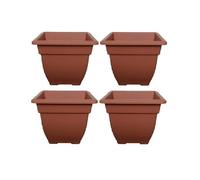 Whitefurze 4 X 38Cm Square Bell Planter Terracotta