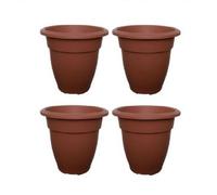 Whitefurze 4 X 45Cm Terracotta Colour Round Bell Plant Pot Flower Planter Plastic