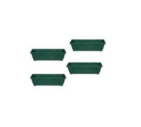 Whitefurze 4 X 60Cm Slim Plastic Venetian Window Box Trough Planter Pot Green Colour