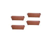 4 Slim Venetian Window Box Trough Planters 60cm Plastic Pot Terracotta
