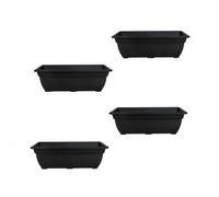 Whitefurze 4 X Black Bell Trough Planter 50Cm