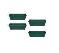 Whitefurze 4 X Large Venetian Patio Planter Trough Plant Pot 60Cm Plastic Green Colour Pot