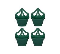 Whitefurze 4 X Small 31Cm Venetian Wall Planter Basket Garden Pot Plastic Green Colour