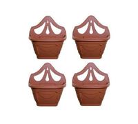 Whitefurze 4 X Small 31Cm Venetian Wall Planter Basket Garden Pot Plastic Terracotta Colour