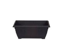 40cm Black Plastic Venetian Window Box Trough Planter - Indoor/Outdoor, 8L Capacity, Drain Holes Optional