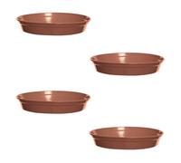 Whitefurze 4X Plastic Plant Pot Saucer 19Cm Terracotta Colour For 7 Or 8 Inch Pot