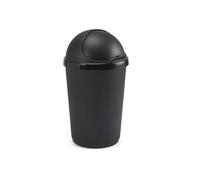 Whitefurze 50 Litre Bullet Bin Rubbish Waste Bins Home Kitchen Dustbin Flap Lid Black Made In Uk