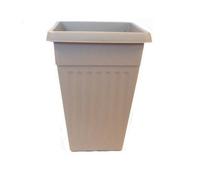 Whitefurze 55Cm Tall Athens Plant Pot Flared Garden Plastic Patio Flower Planter Taupe Colour
