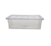 Whitefurze 56Cm Under Bed Storage Box Spacemaster Mini Clear Plastic Stackable Home Storage Box