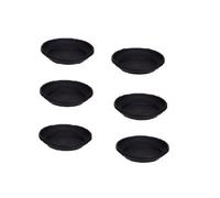 Whitefurze 6 X 20Cm Plant Pot Saucer Small Venetian Black Colour Plastic Plant Saucer Dish