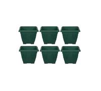 Whitefurze 6 X 22Cm Square Venetian Pot Decorative Plastic Garden Flower Planter Green