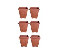 Whitefurze 6 X 30Cm Square Venetian Pot Decorative Plastic Garden Flower Planter Terracotta