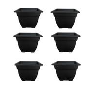 Whitefurze 6 X 38Cm Square Bell Planter Black