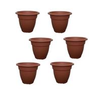 Whitefurze 6 X 45Cm Terracotta Colour Round Bell Plant Pot Flower Planter Plastic