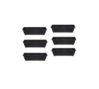 Whitefurze 6 X 60Cm Slim Plastic Venetian Window Box Trough Planter Pot Black Colour