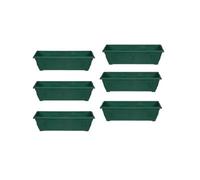 Whitefurze 6 X 60Cm Slim Plastic Venetian Window Box Trough Planter Pot Green Colour