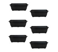 Whitefurze 6 X Black Bell Trough Planter 50Cm