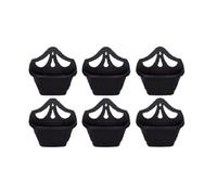 Whitefurze 6 X Small 31Cm Venetian Wall Planter Basket Garden Pot Plastic Black Colour