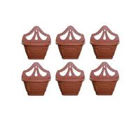 Whitefurze 6 X Small 31Cm Venetian Wall Planter Basket Garden Pot Plastic Terracotta Colour
